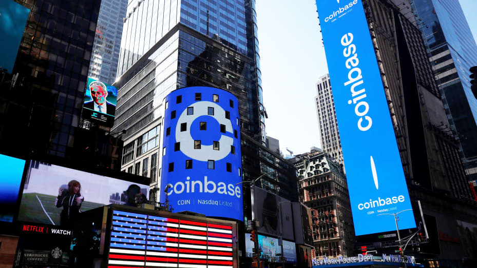 Imagen de Coinbase en Times Square